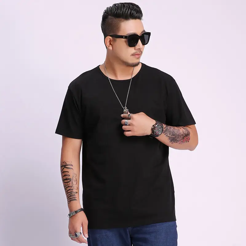 Men Black Loose Fit T-Shirt Casual Daily Wear