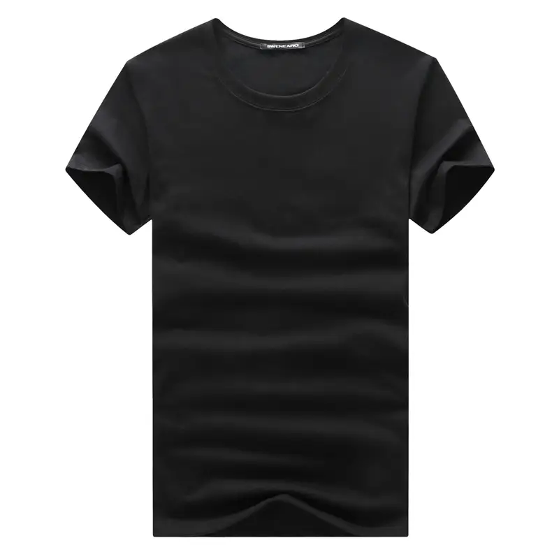 Men Cotton Solid White Round Neck T-Shirt Summer