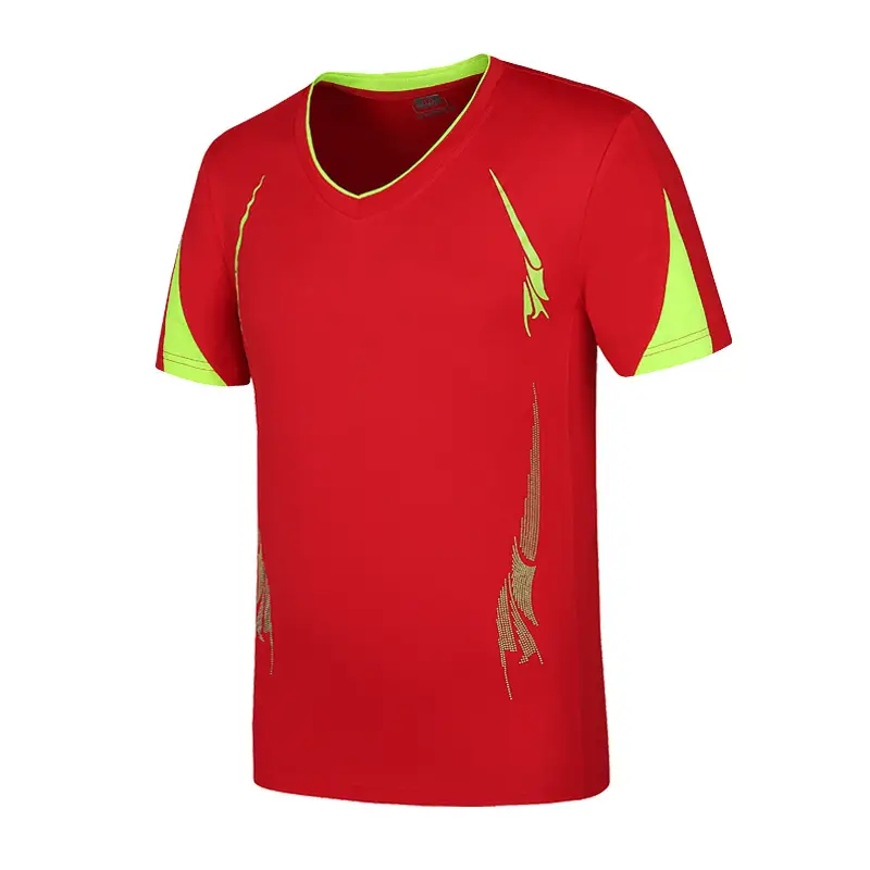 Men Quick-Dry Sports T-Shirt Plus Size V-Neck