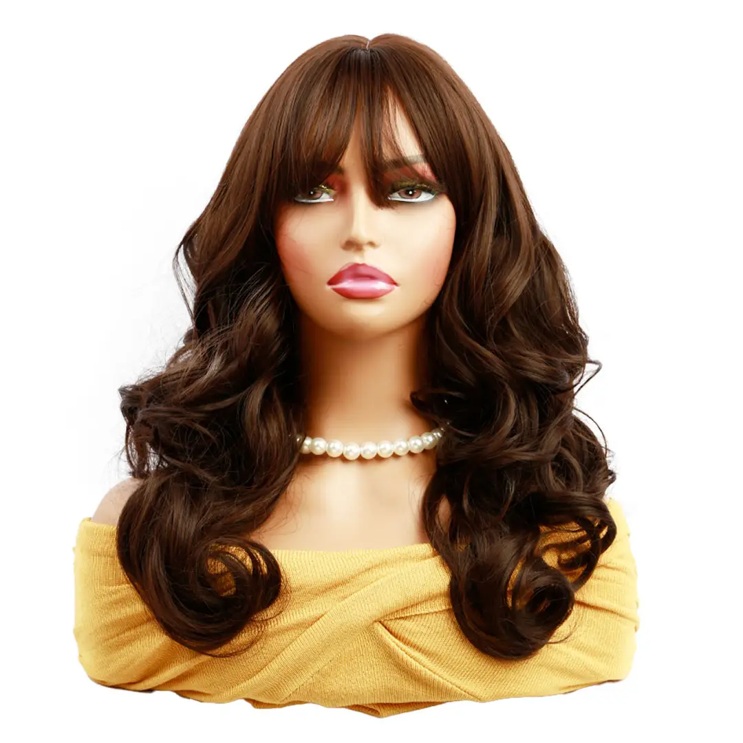Premium Quality Long Bouncy Brown Wigs for Pakistani Women