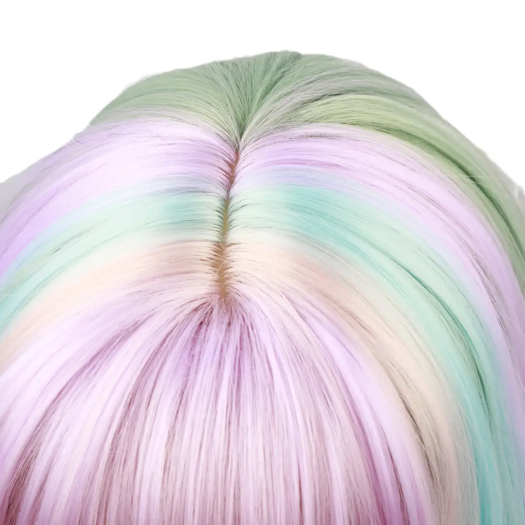 Pakistani Women's Pastel Hair Wig Pink Blue Green Full Wave