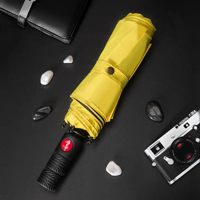 Red Automatic Umbrella for Men with Storage Case