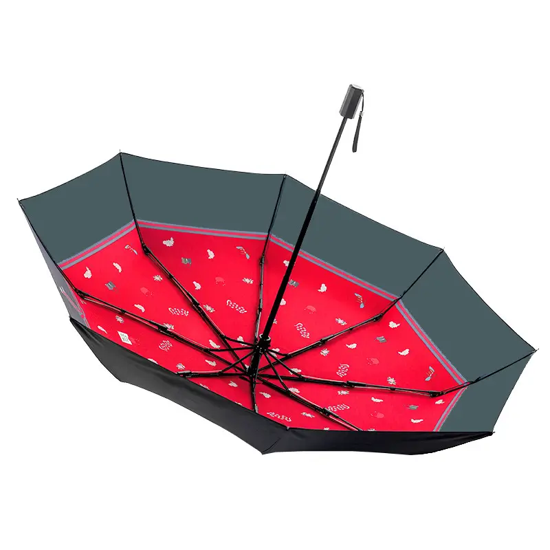 Cute Cat Folding Sun Umbrella Black UV Protection