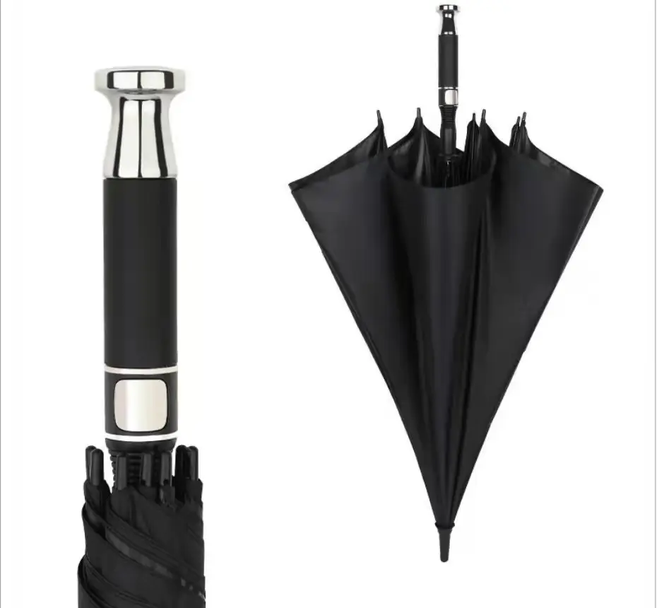 Stylish Black Long Handle Business Umbrella