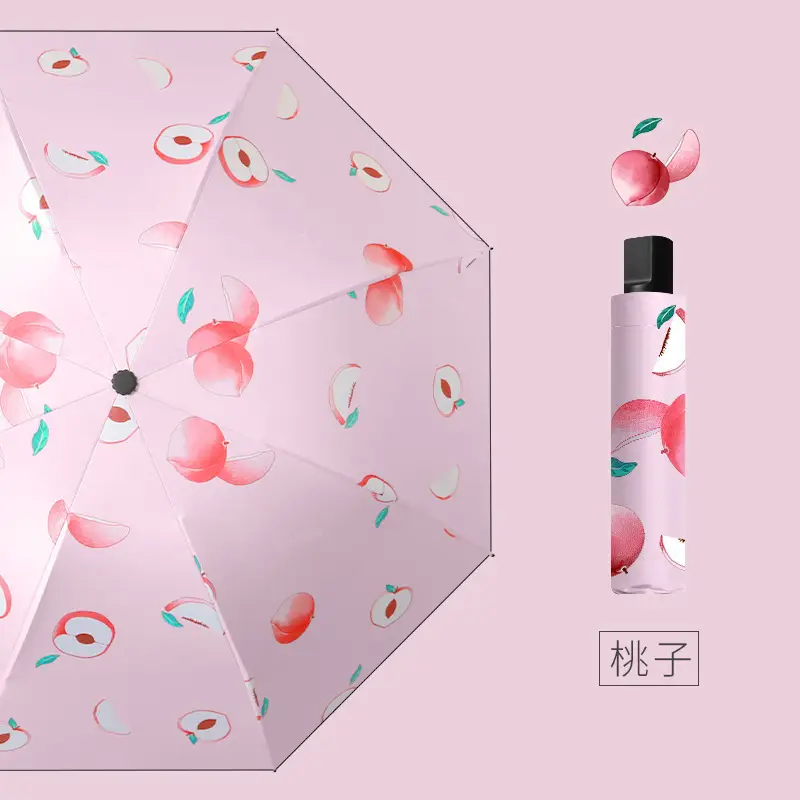Fruit Print UV Protection Automatic Umbrella
