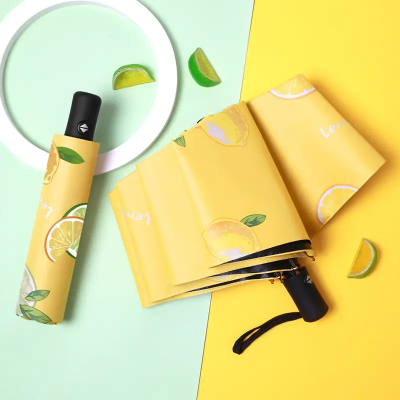 Fruit Print UV Protection Automatic Umbrella