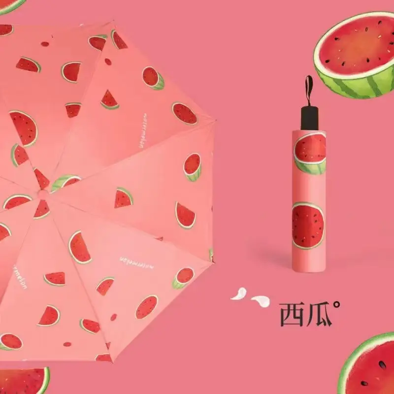 Fruit Print UV Protection Automatic Umbrella
