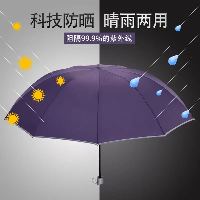 Burgundy UV Protection Sun Umbrella for Women