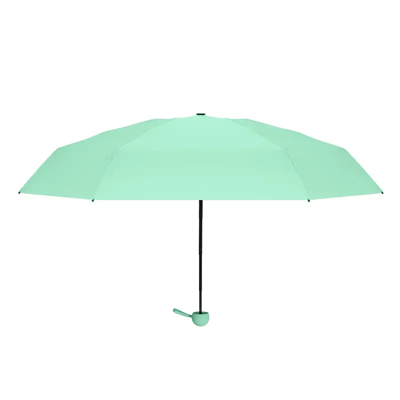 Compact 6-Bone Vinyl Umbrella Rain or Shine Multi Color