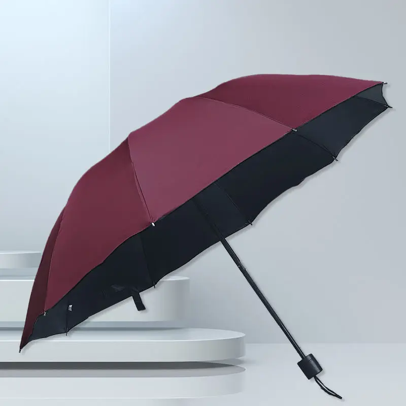 Business Style Black Tri-Fold Umbrella