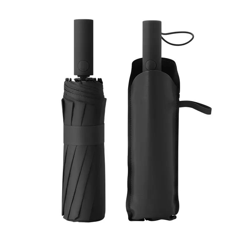Automatic 60-Bone UV Sun & Rain Umbrella Black