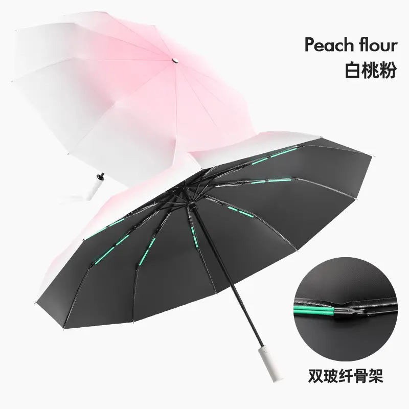 Automatic Sunscreen Umbrella Gradient White Peach