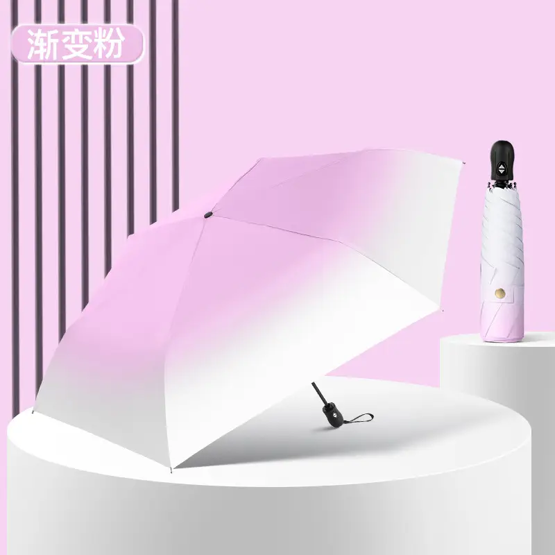 Full Automatic Ultra Light Folding Umbrella Pink White Blue Black