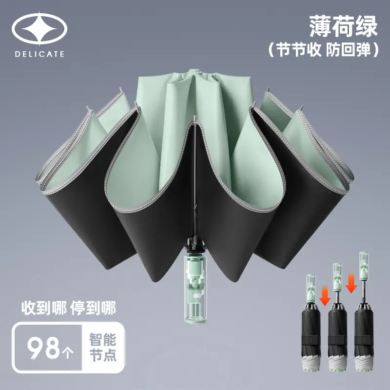 Automatic Safety Anti-Rebound Black Umbrella