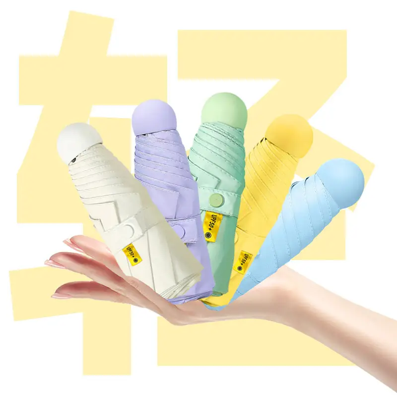 Custom Logo Sunscreen Umbrella Women Five Fold