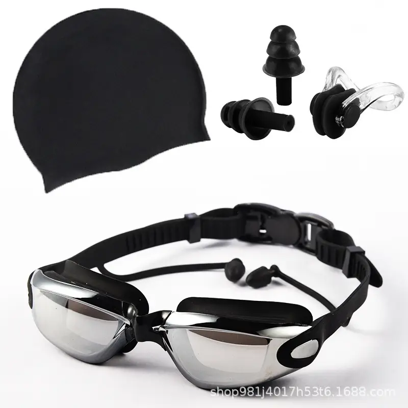 Adult Waterproof Anti-Fog Swimming Goggles Set