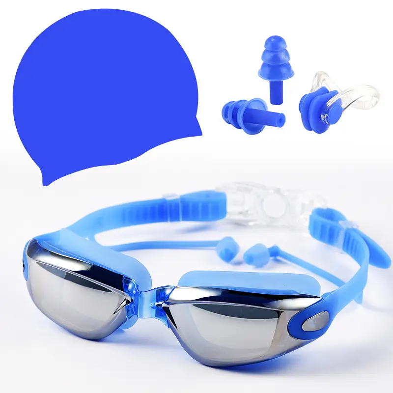 Adult Waterproof Anti-Fog Swimming Goggles Set