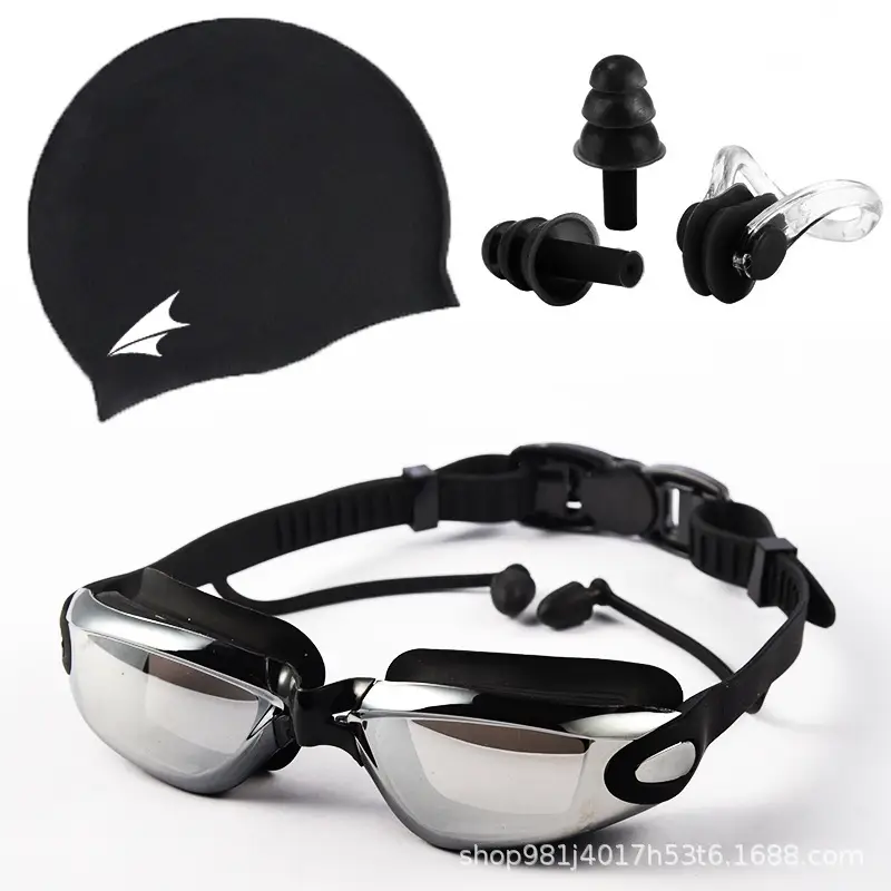 Adult Waterproof Anti-Fog Swimming Goggles Set