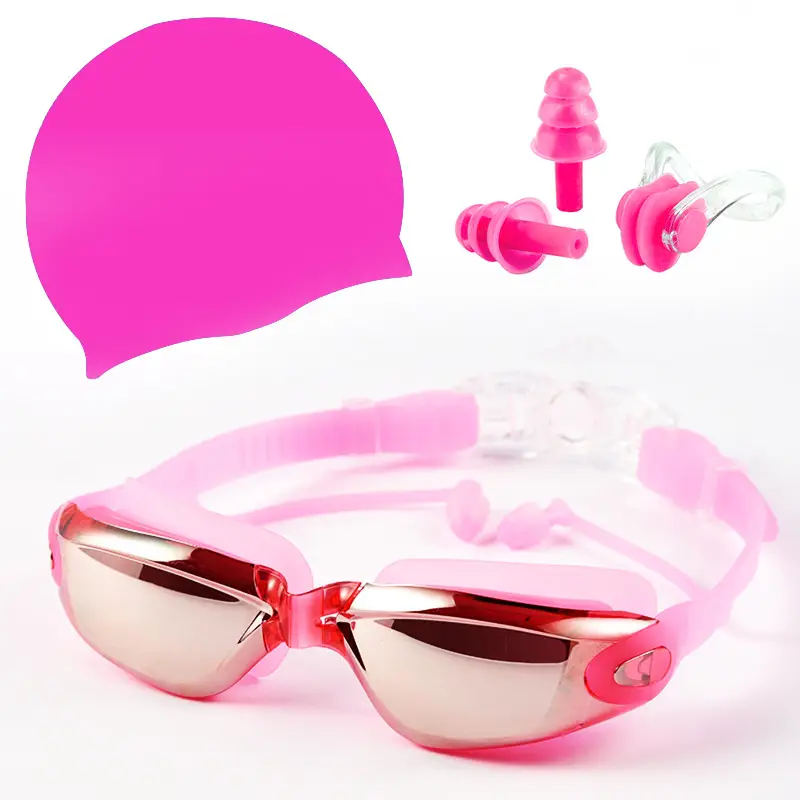 Adult Waterproof Anti-Fog Swimming Goggles Set