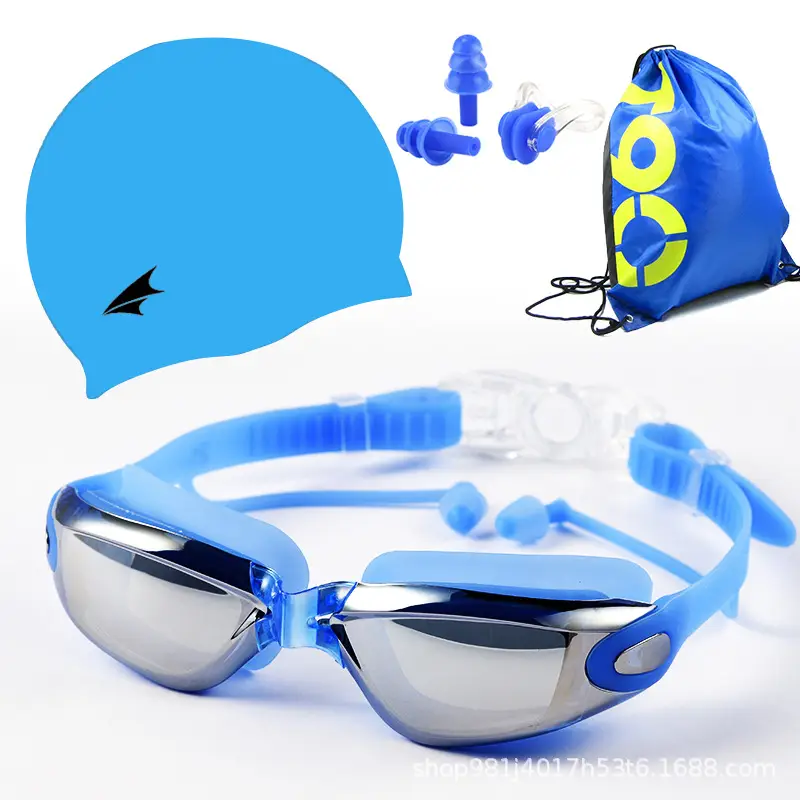 Adult Waterproof Anti-Fog Swimming Goggles Set