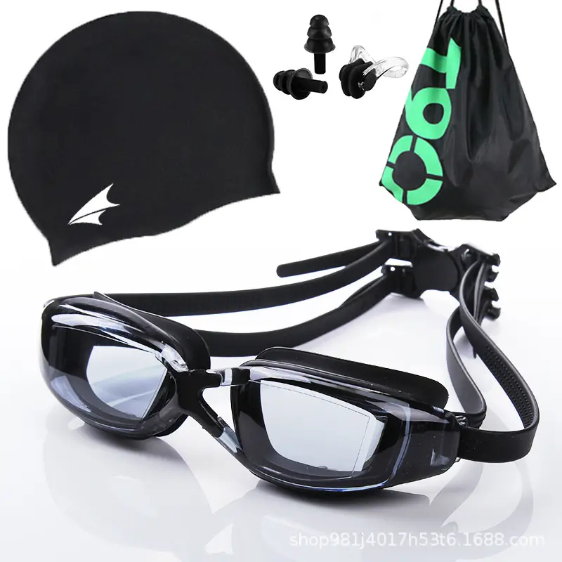 Adult Waterproof Anti-Fog Swimming Goggles Set