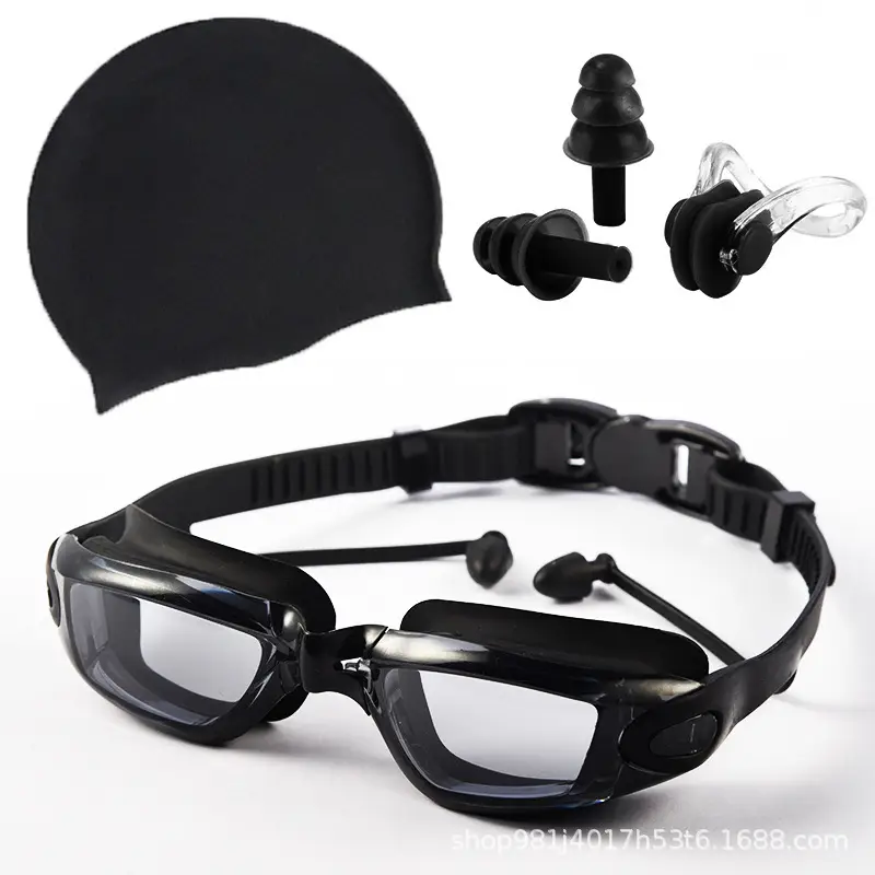 Adult Waterproof Anti-Fog Swimming Goggles Set