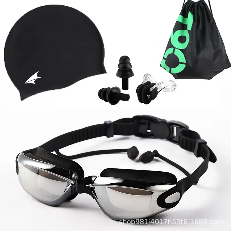 Adult Waterproof Anti-Fog Swimming Goggles Set