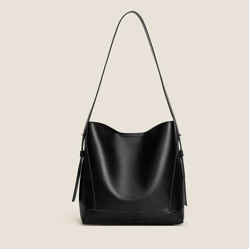 Creamy White Retro Bucket Bag for Girls School Commute