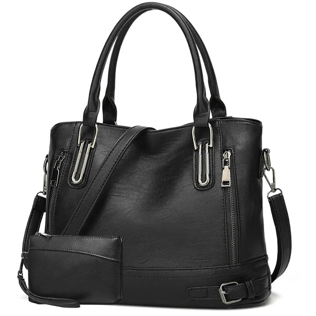 Red Leather Tote Bag for Women Office Travel