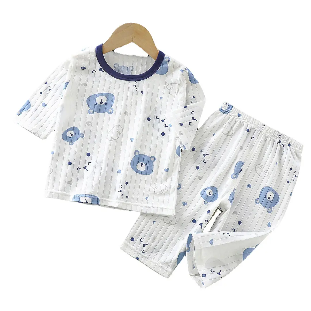Cotton Bunny Print Pajama Set for Kids