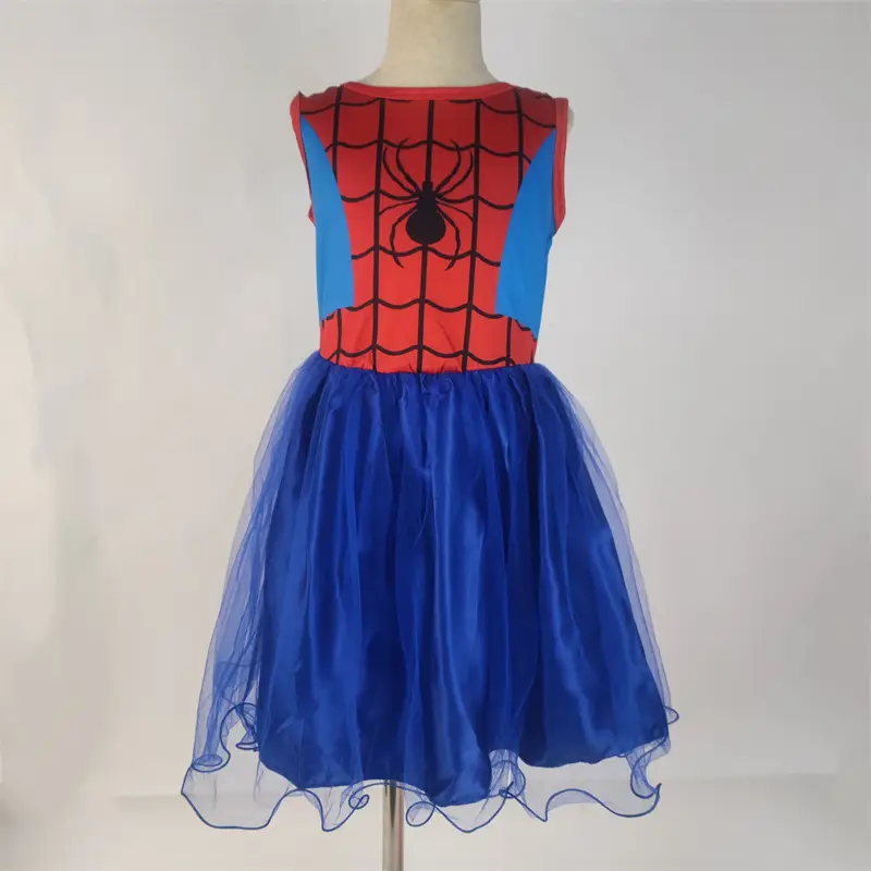 Spider-Man Blue Tulle Dress with Mask for Kids