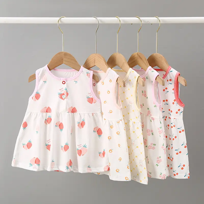 Baby Dresses Cotton Summer 0-2 Years Floral Print