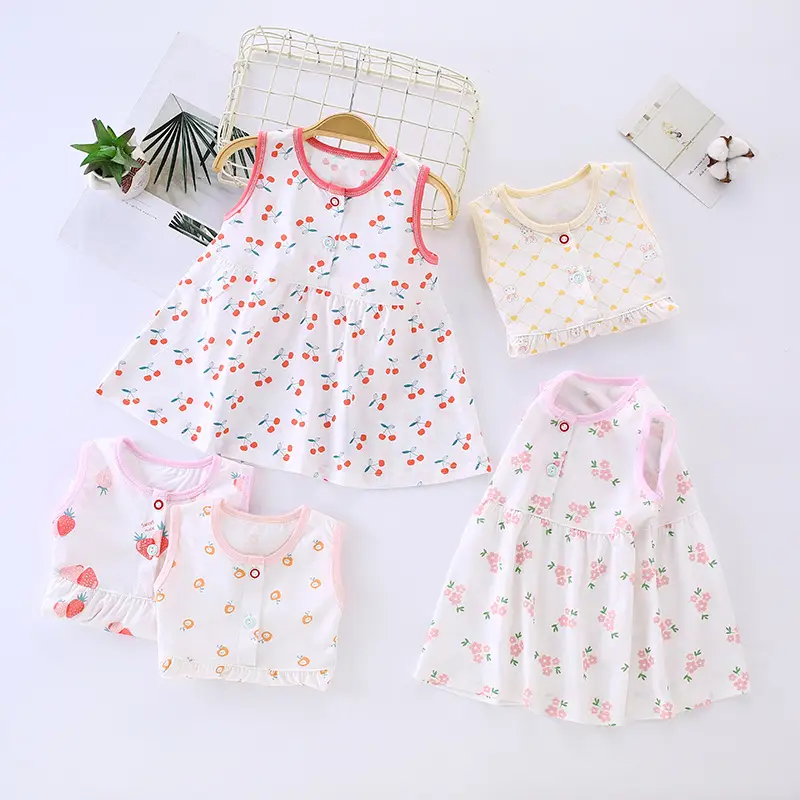 Baby Dresses Cotton Summer 0-2 Years Floral Print