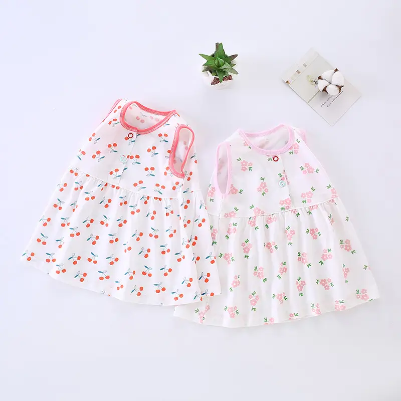 Baby Dresses Cotton Summer 0-2 Years Floral Print