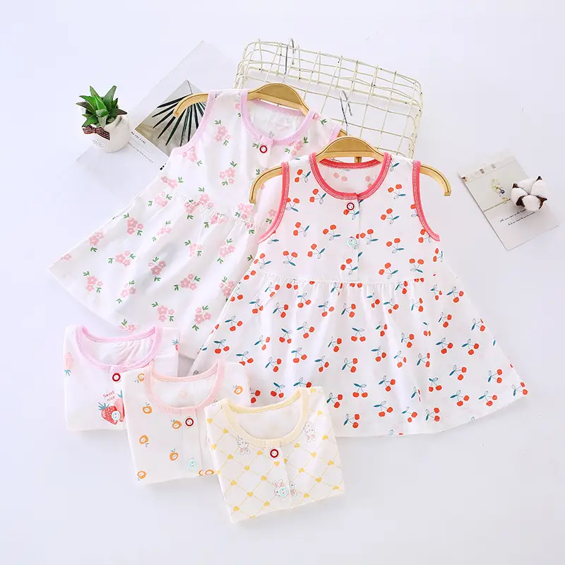 Baby Dresses Cotton Summer 0-2 Years Floral Print