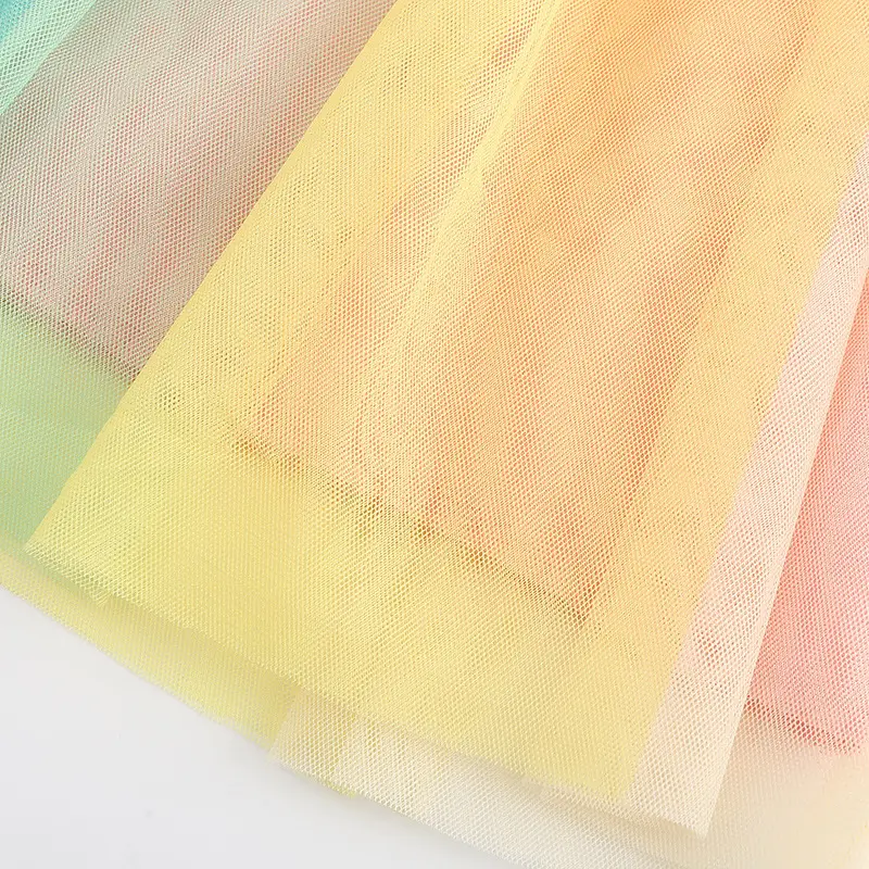 Girls Butterfly Embroidered Rainbow Skirt Dress
