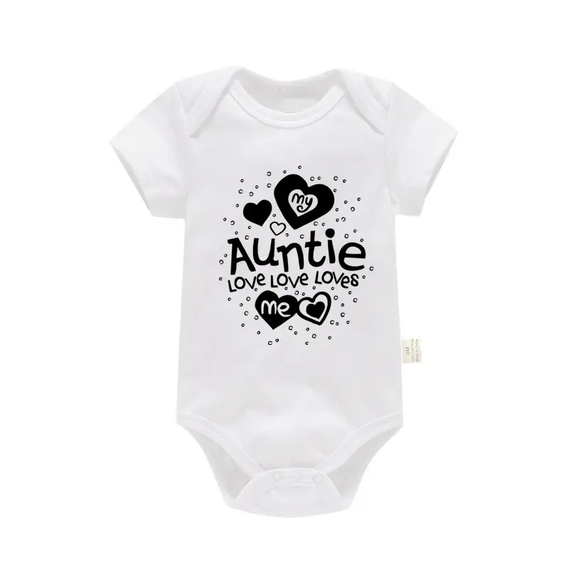 Auntie Love My White Cotton Baby Jumpsuit