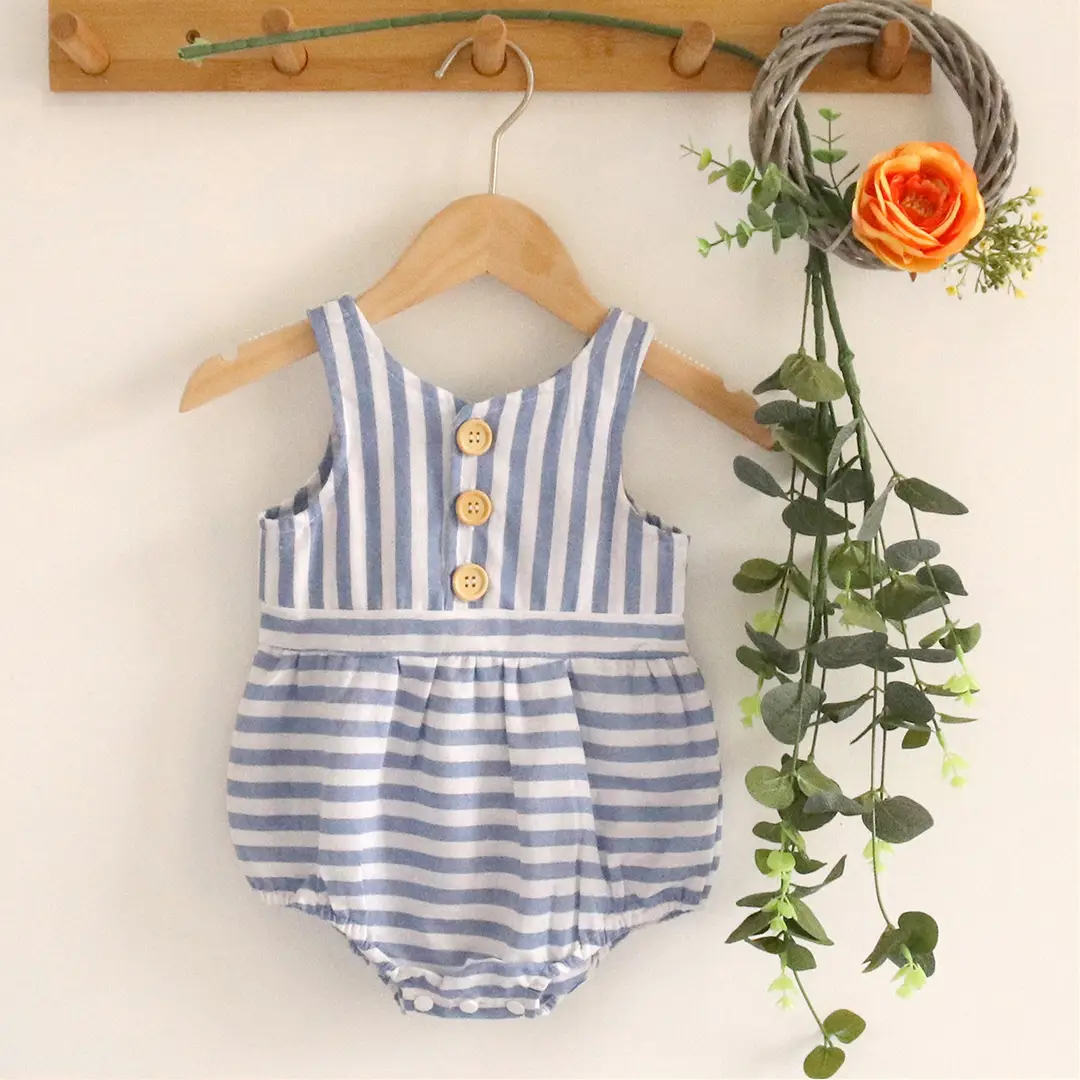 Stylish Striped One-Pieces for Girls Pink Blue
