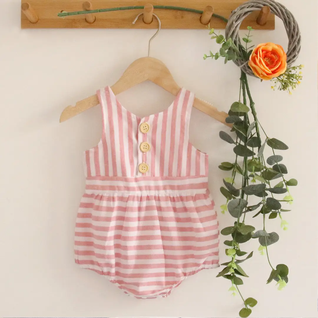 Stylish Striped One-Pieces for Girls Pink Blue