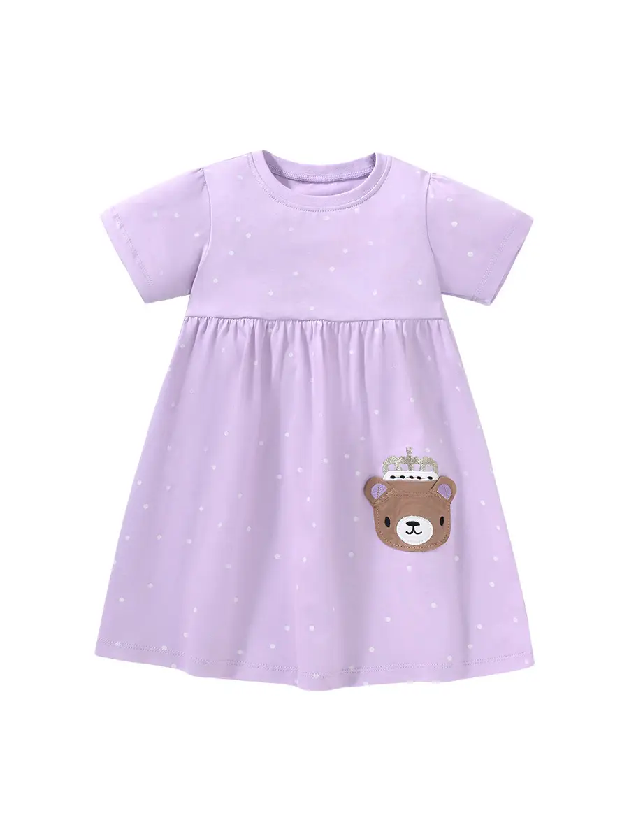 Girls Purple Animal Print Dress for Hot Summer Pakistan