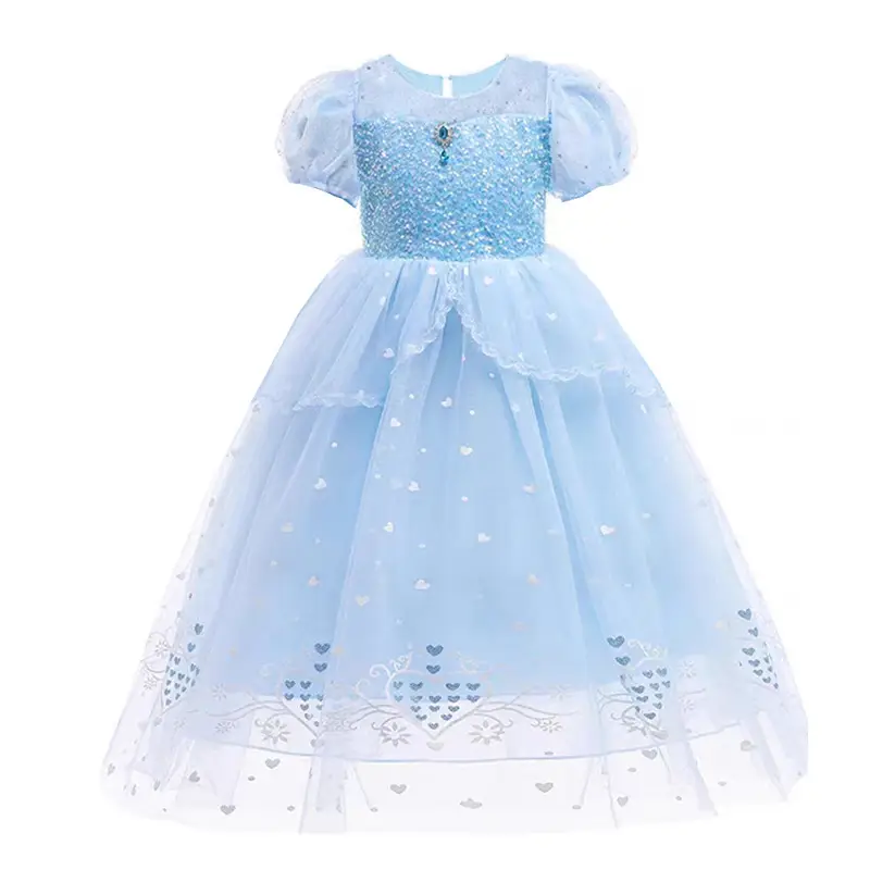 Elsa Princess Blue Dress for Girls 3-6 Years