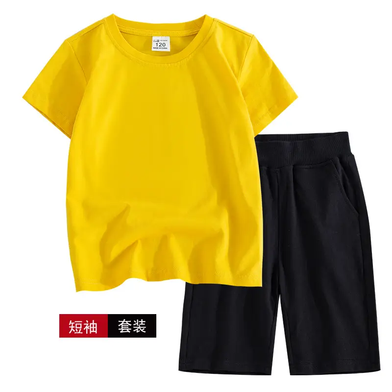Kids White T-Shirt Black Shorts Set for Boys 150cm