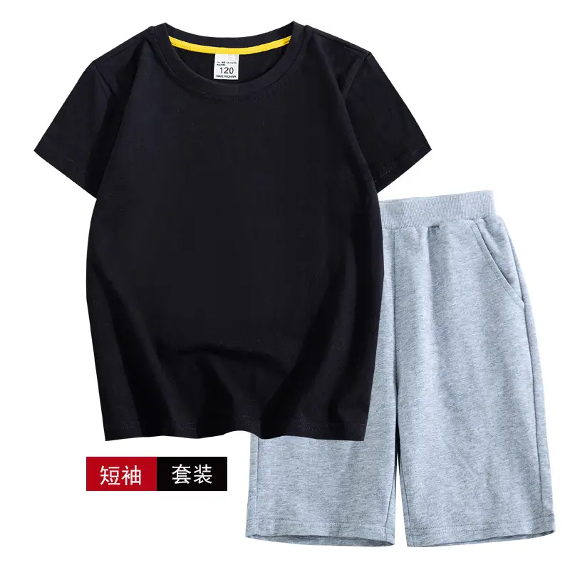 Kids White T-Shirt Black Shorts Set for Boys 150cm