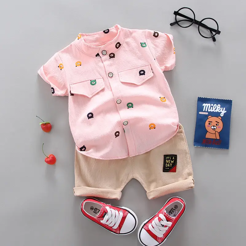 Cotton Two-Piece Suit for Boys 1-4Yr Summer Casual Wear