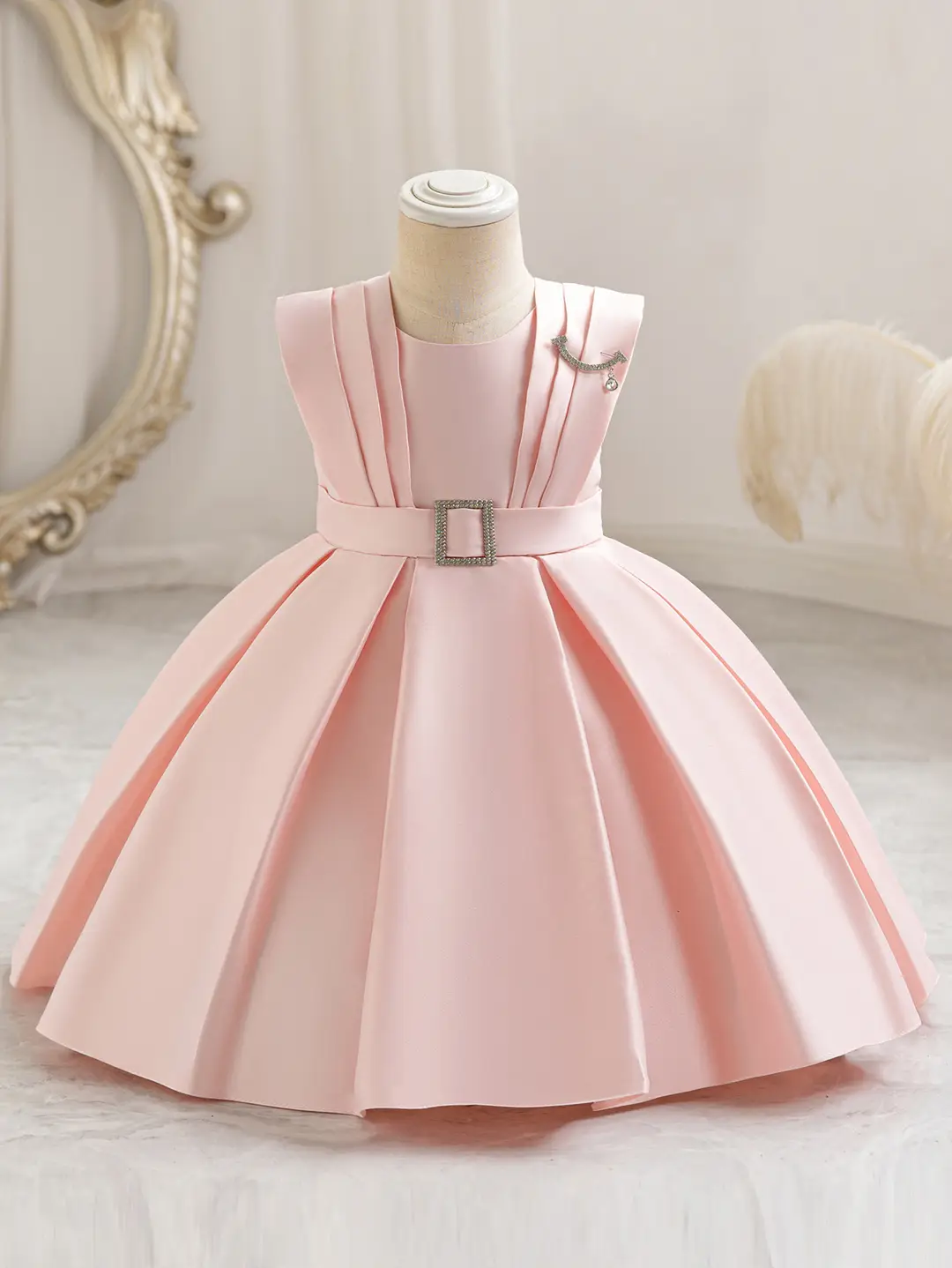 Red Flared Skirt Dress for Kids 3-6 Years