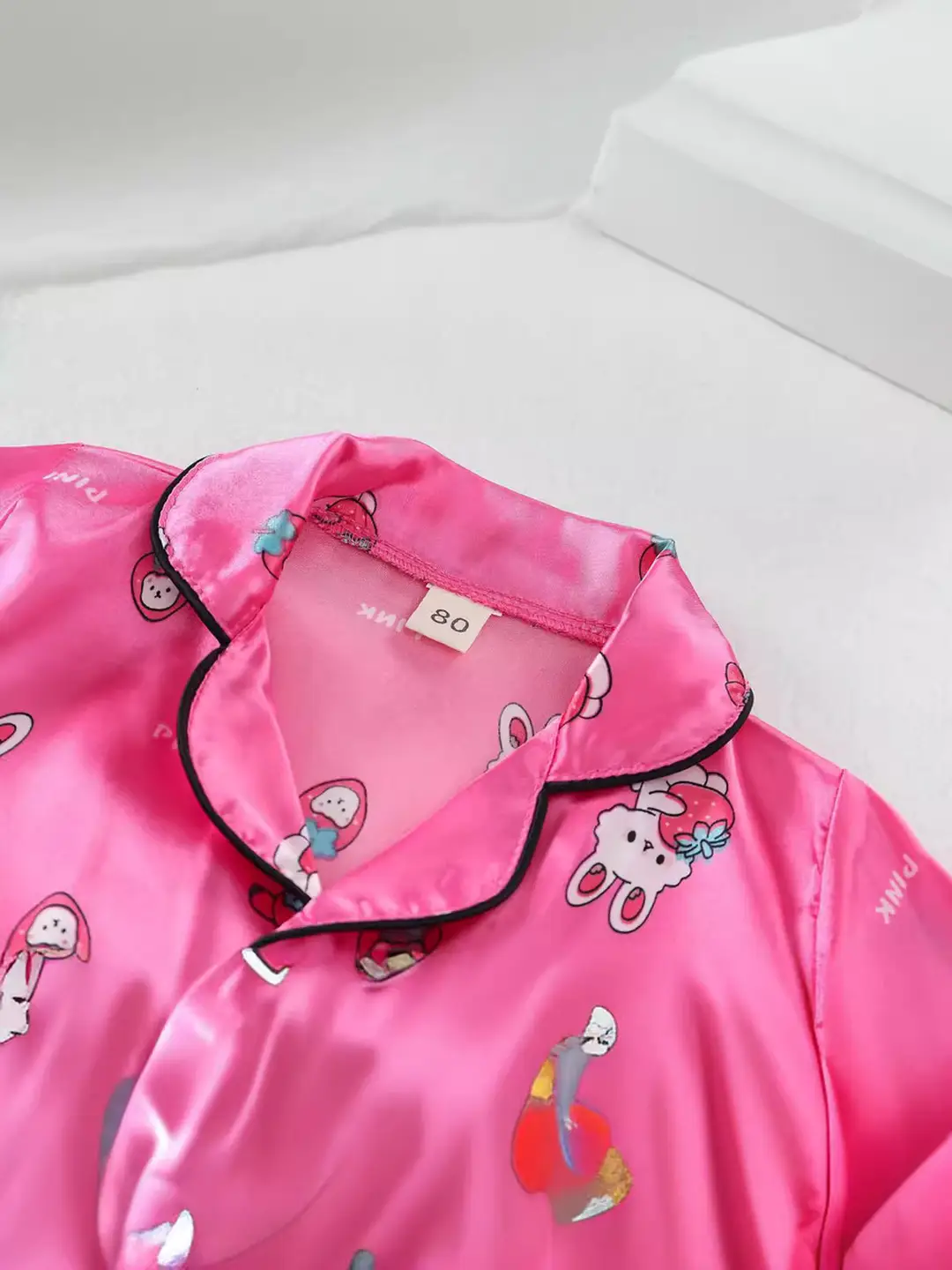 Pink Strawberry Rabbit Pajamas for Kids Air Conditioned