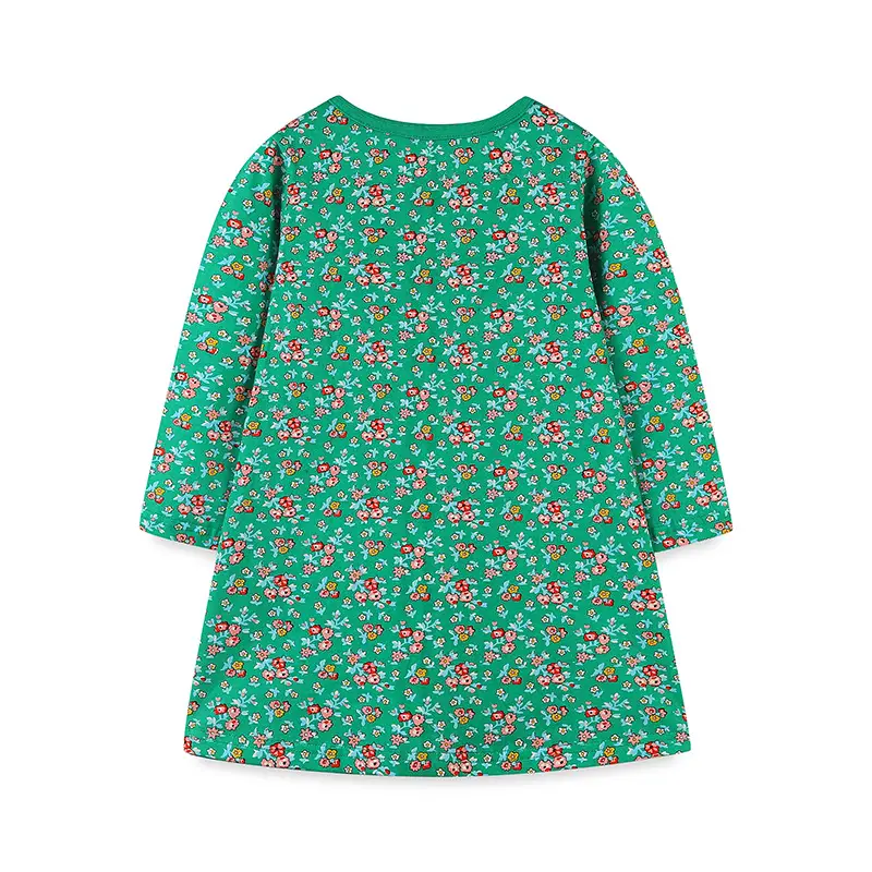 Aosta Betty Floral Bird Embroidered Dress Green Medium