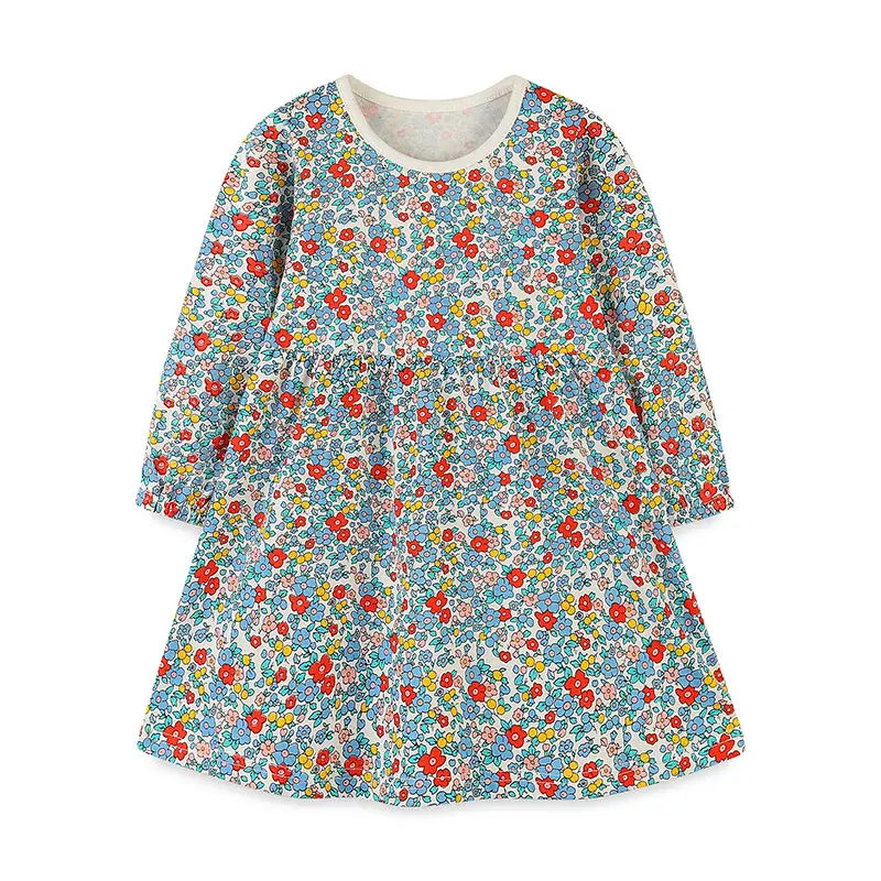 Floral Princess Dress for Girls 3-8Yr Autumn Wear