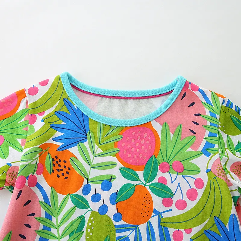 Kids Fruit Print Dress for Girls Summer Wear
