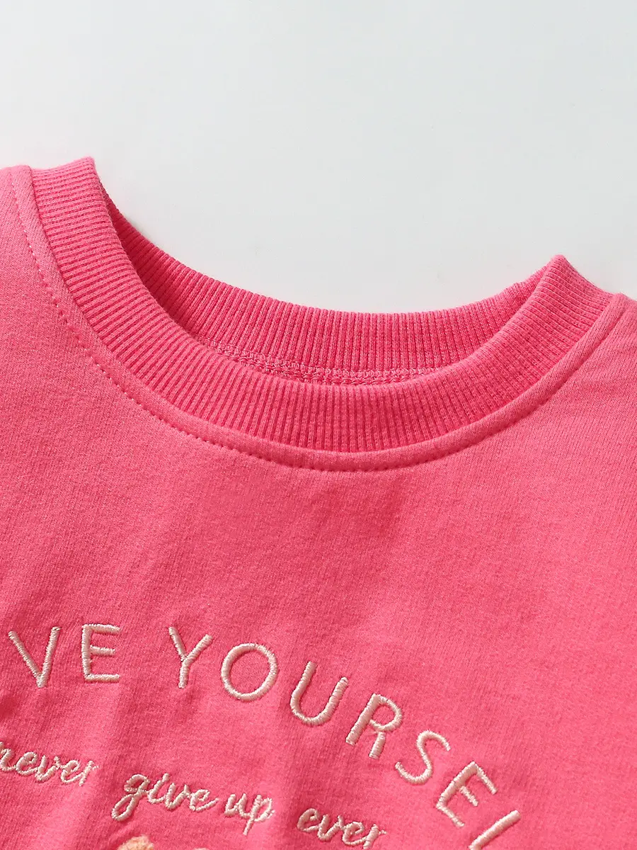 Girls Pink Heart Print Sweatshirt & Leggings Set